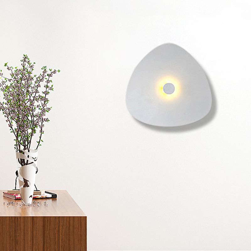 Minimal Flaky Sconce Light 7"/9"/11" Wide Acrylic LED Wall Mounted Light Fixture in Grey/White