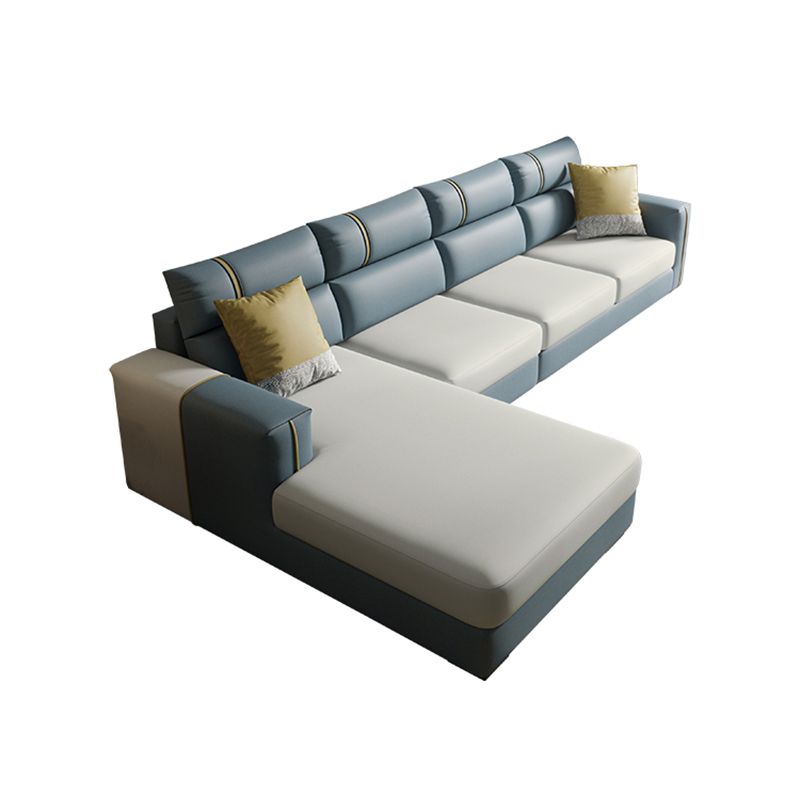 Contemporary L-Shape Sectional with Chaise and Recessed Arms