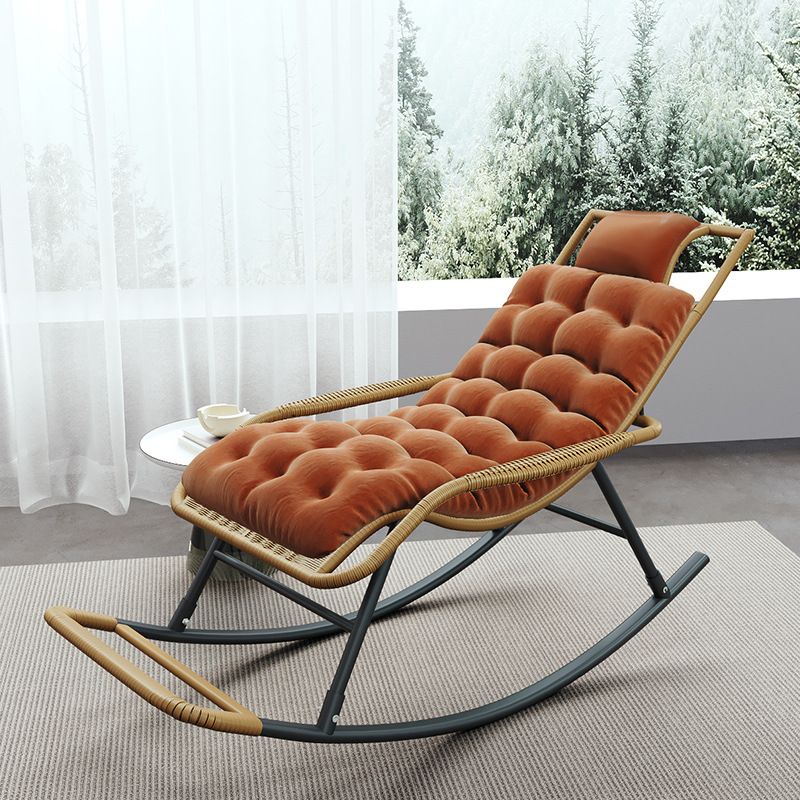 Modern Reclining Rocker Chair Wicker Rocking Chair for Home Decor