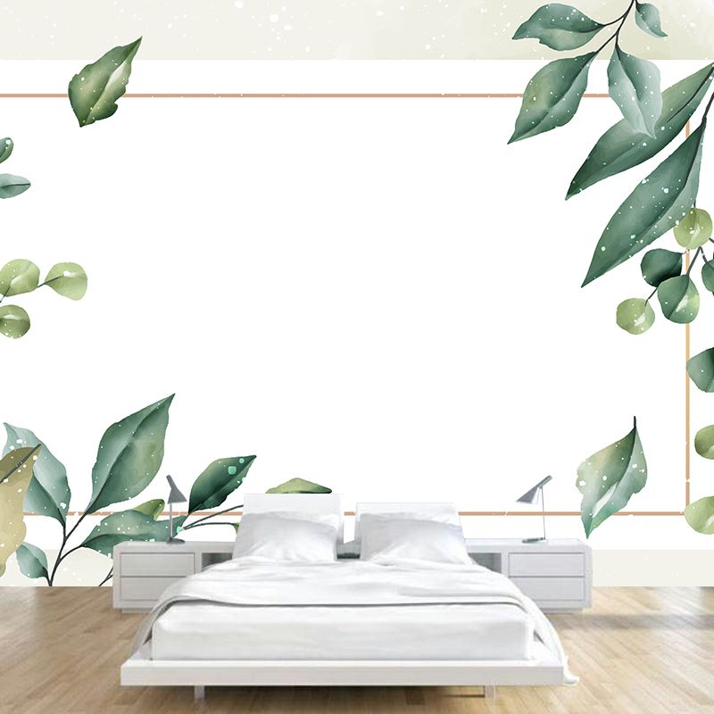Modern Plant Wall Murals Stain Resistant Wall Art for Home,Waterproof and Antifouling