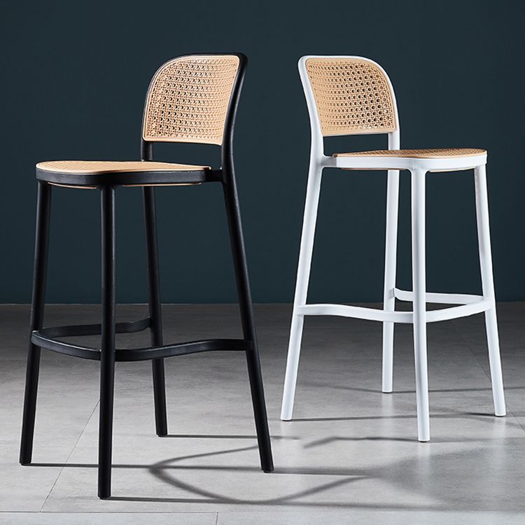 Contemporary Modern Plastic Indoor Armless Stool Low Back Bar Stool