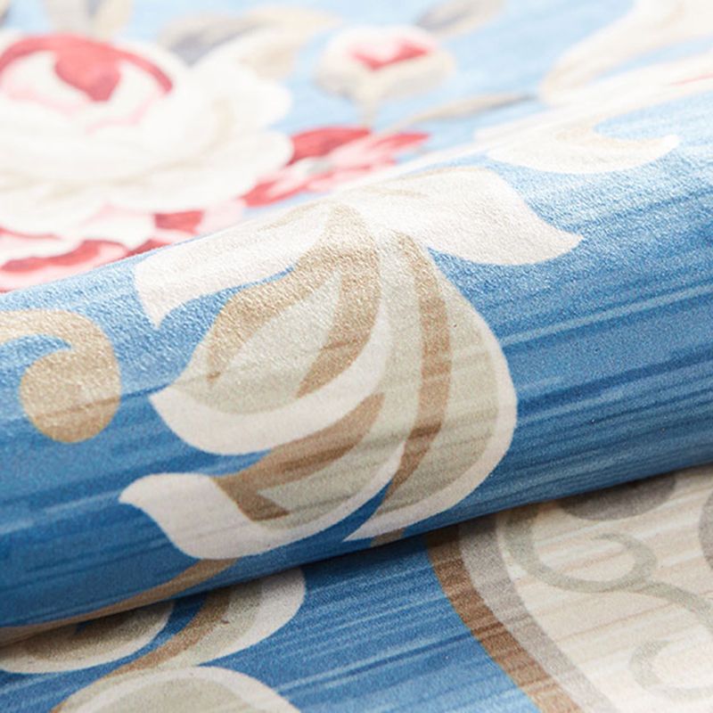 European Carpet Nostalgia Floral Print Indoor Rug Polyester Stain Resistant Carpet for Living Room