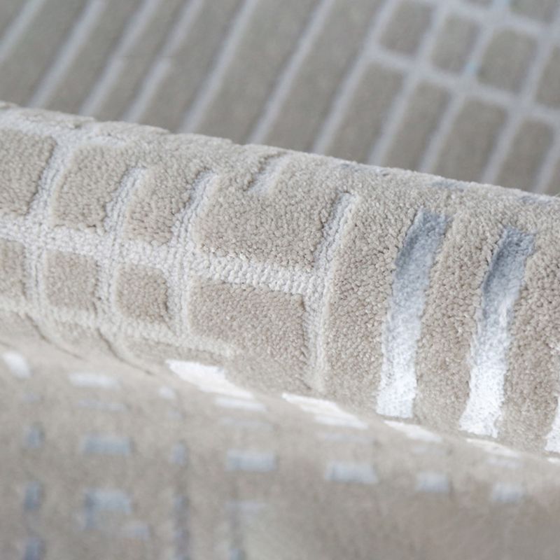 Gray Living Room Carpet Casual Solid Color Area Carpet Polyester Washable Indoor Rug