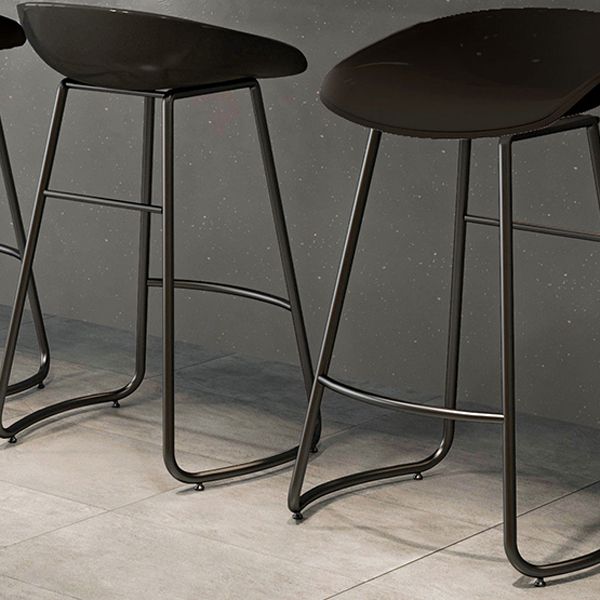 Indoor Glam Armless Bucket Seat Low Back Plastic and Steel Bar Stool
