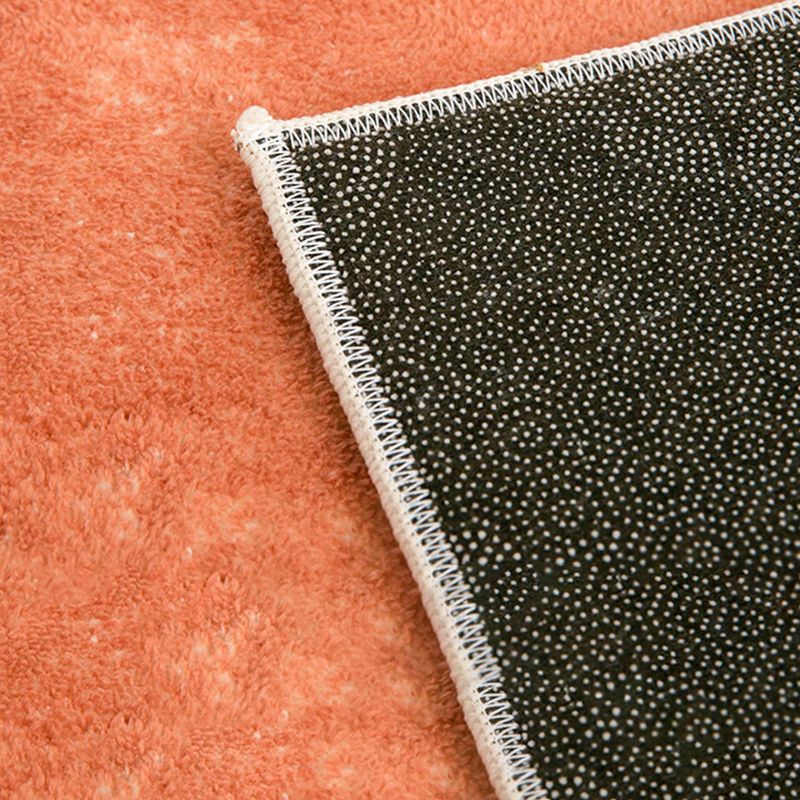 Orange Kids Rug Polyester Color Block Area Rug Non-Slip Backing Rug for Drawing Room