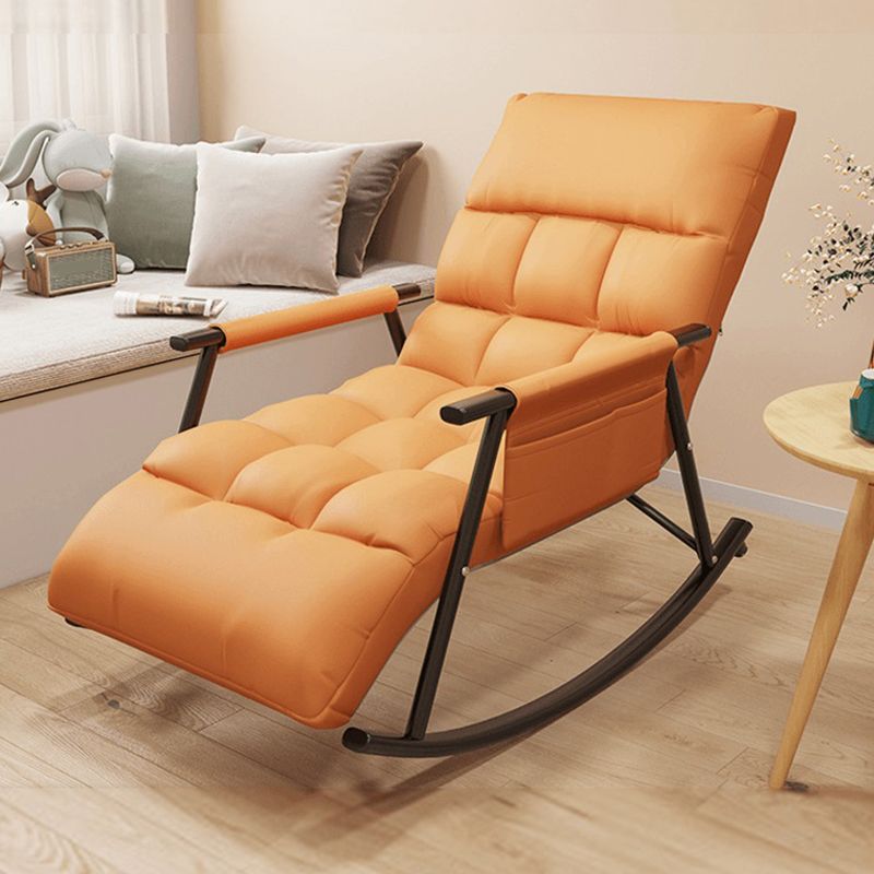 Modern Cushions Rocker Chair Metal Frame Spindle Rocker Chair for Living Room