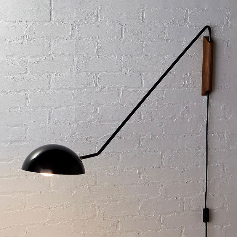 1 tête de chevet de chevet applicateur modernisme modernisme Swing Brack Mur suspendu avec une teinte en métal dôme