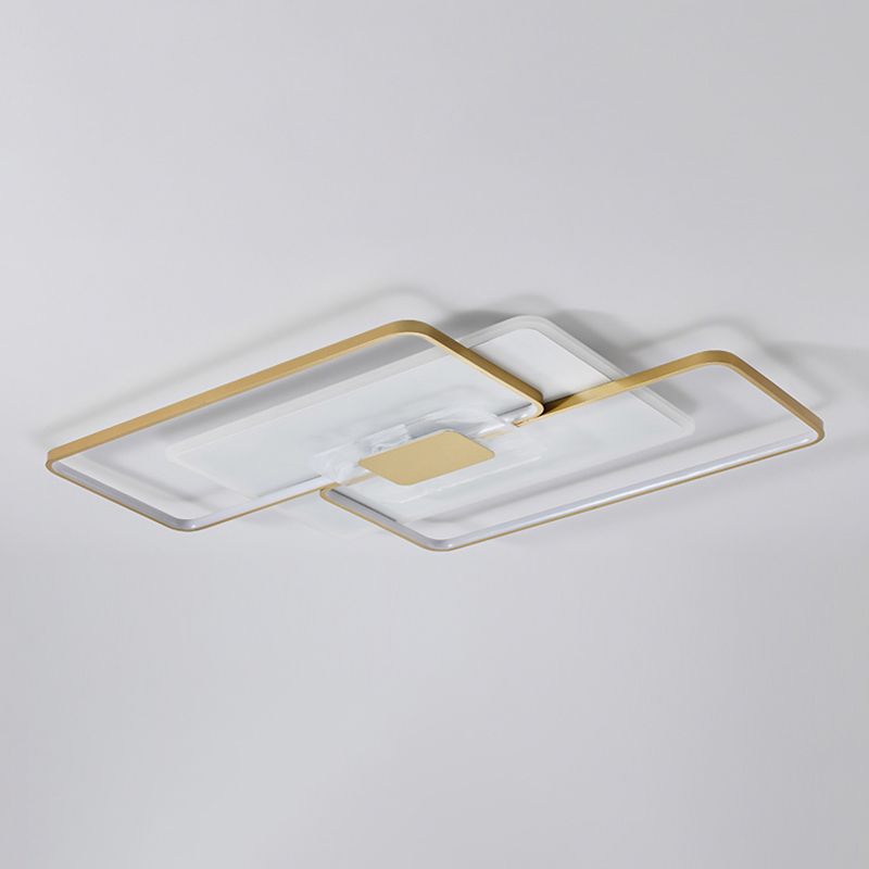 Gouden geometrie LED-plafondlamp Veerpatroon Eigentijds inbouwlicht