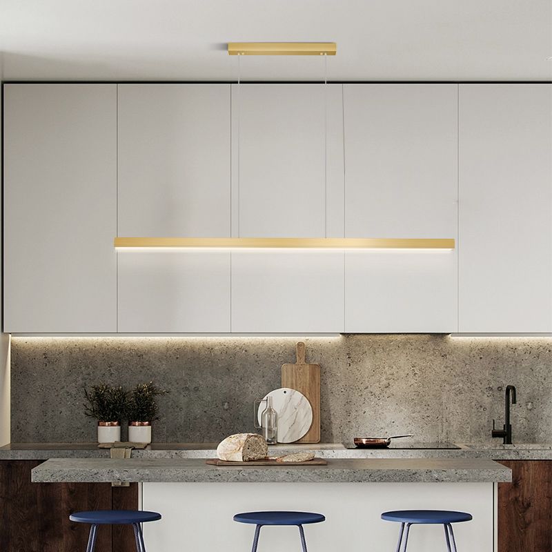 Linear Isola Pendant Gold Gold Modern Benice a sospensione Luce per sala da pranzo