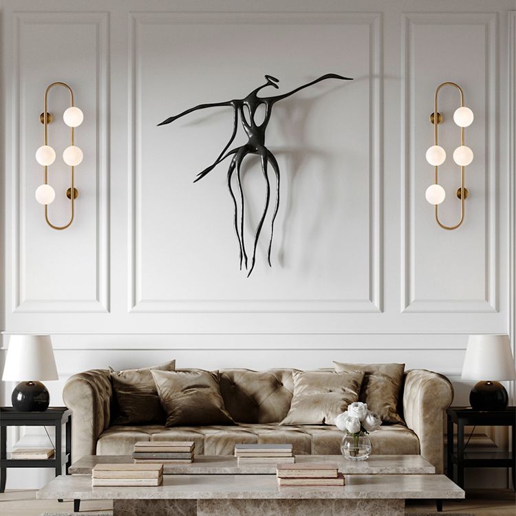 Glass Ball Shaped Wall Mounted Light Fixture Modern-Style White Wall Mounted Lighting