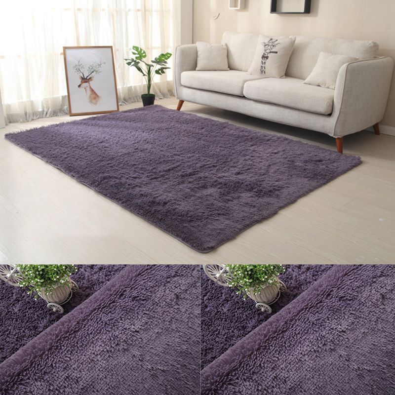Tapis de chambre intérieure violet tapis de couleur pure décontractée en polyester