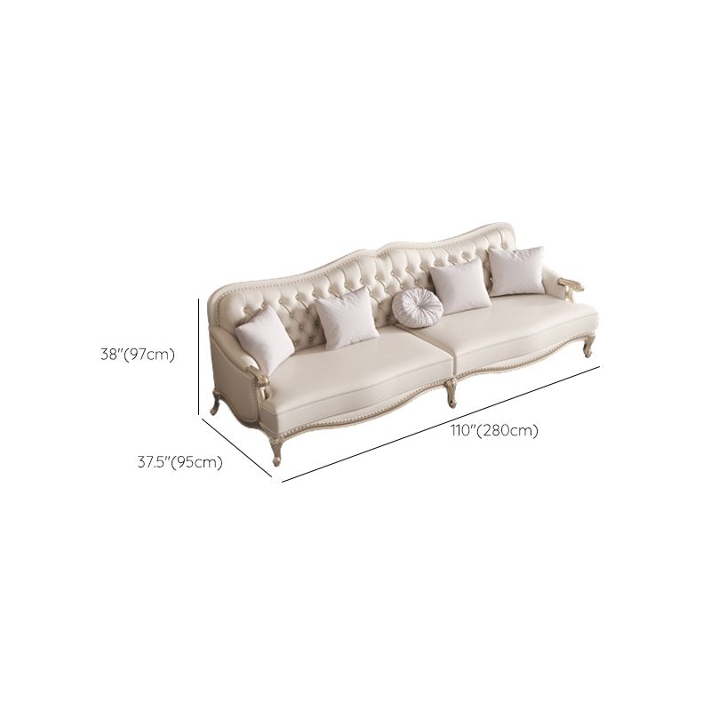 38.18" Tall Nailhead Trim Sectional Sofa Sloped Arm Genuine Leather Sofa