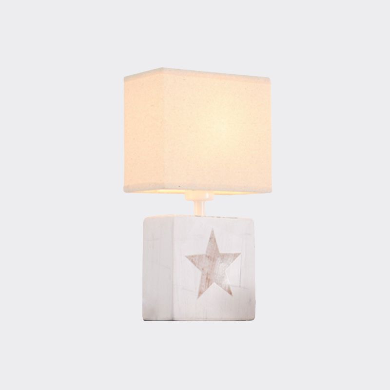 Cartoon 1 Head Desk Lamp with Porcelain White/Yellow Smile/Star/Plant Reading Book Light for Study Room