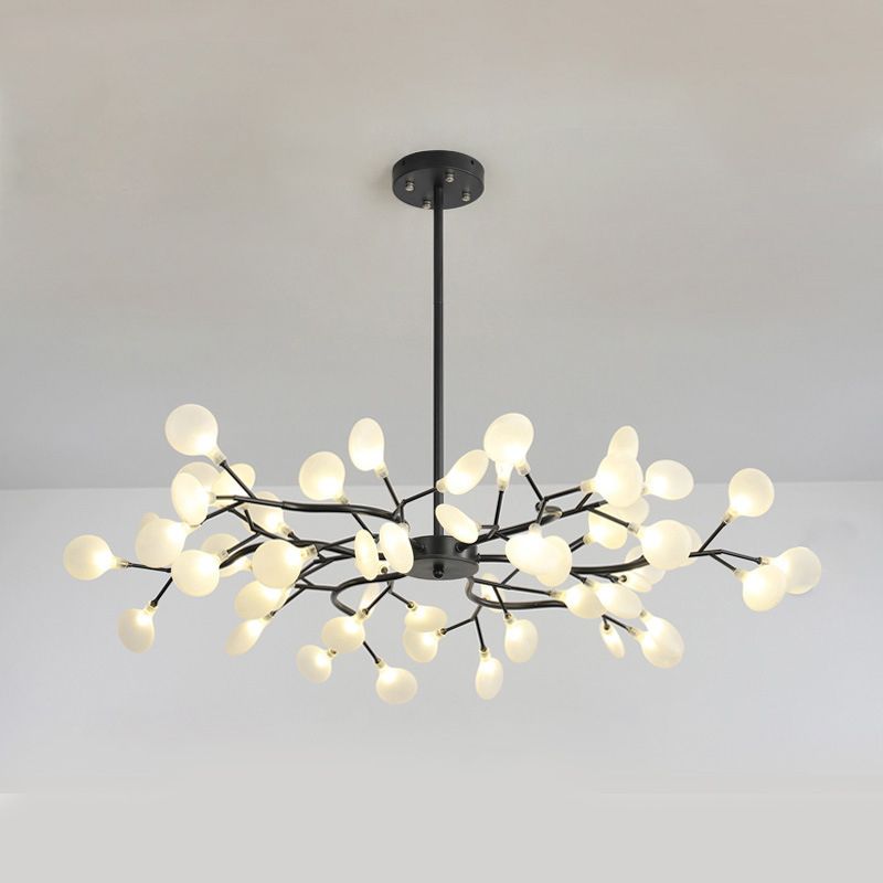 Modern Branch-Like Wireframe Chandelier Metal Living Room LED Hanging Light Fixture