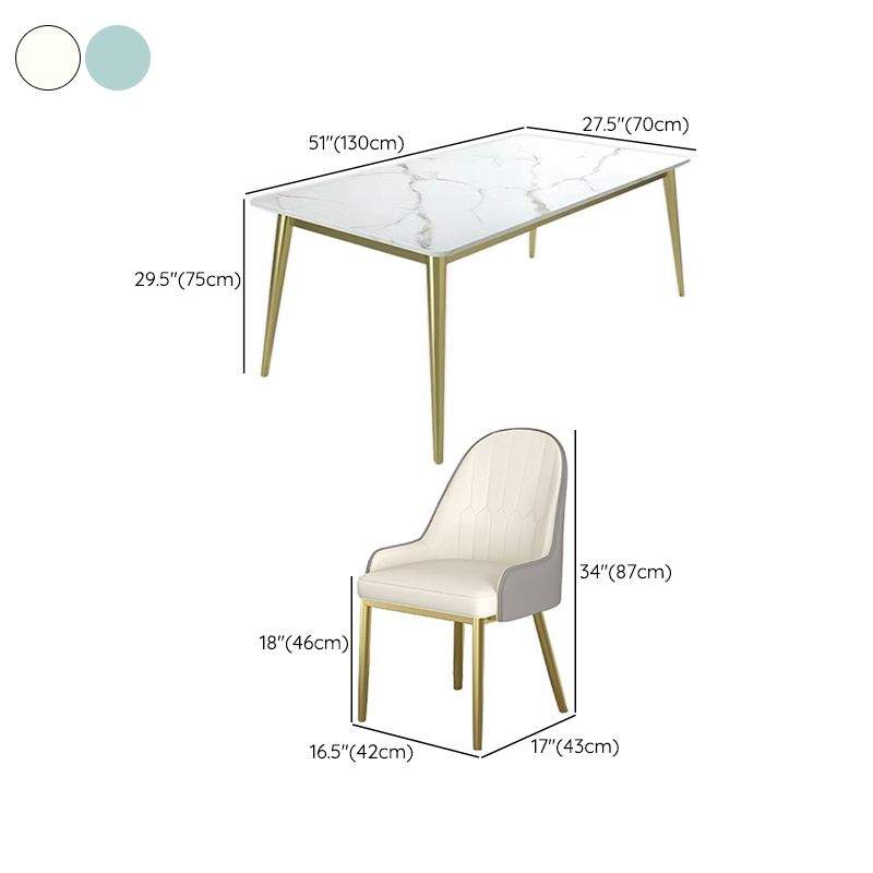 Modern Rectangle Stone Dining Table 1/2/5 Pieces Dining Set for Dining Room