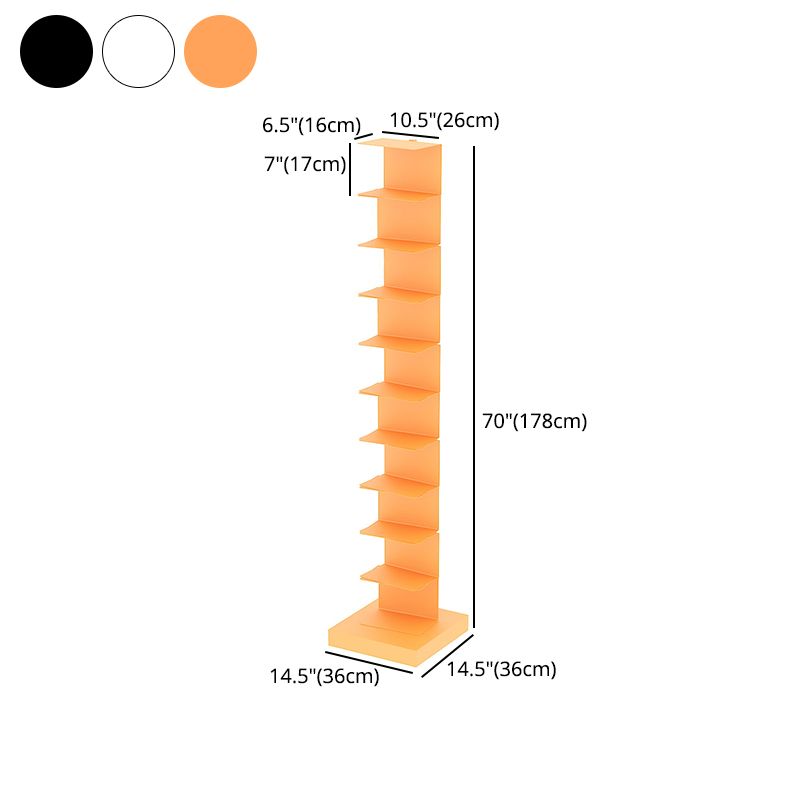 Modern Style Bookshelf Vertical Metal Closed Back Bookcase for Home