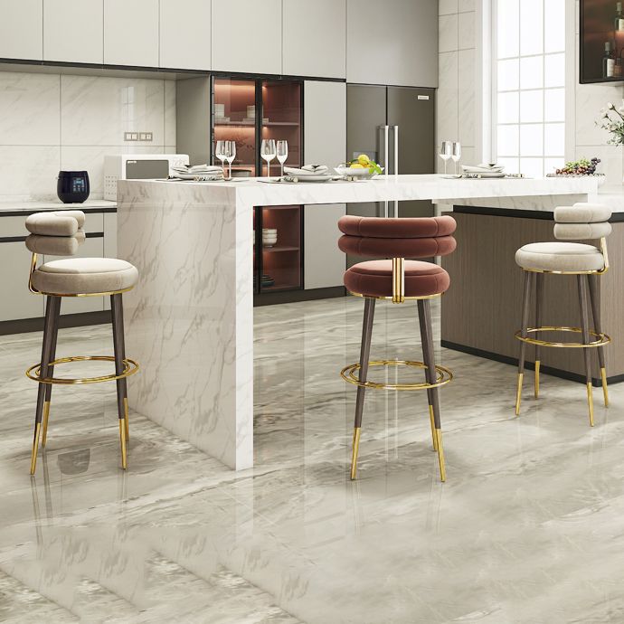 Glam Bar Stool Upholstered Backrest Counter Stool for Bristol