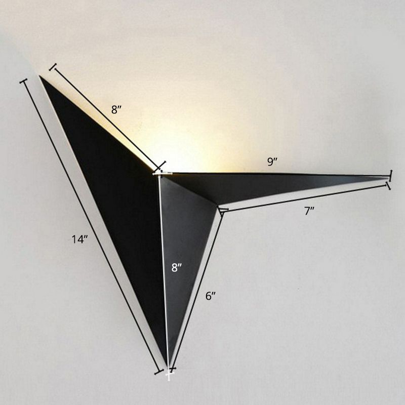 Minimalistic Triangle LED Sconce Fixture Metallic Corridor Flush Mount Wall Light