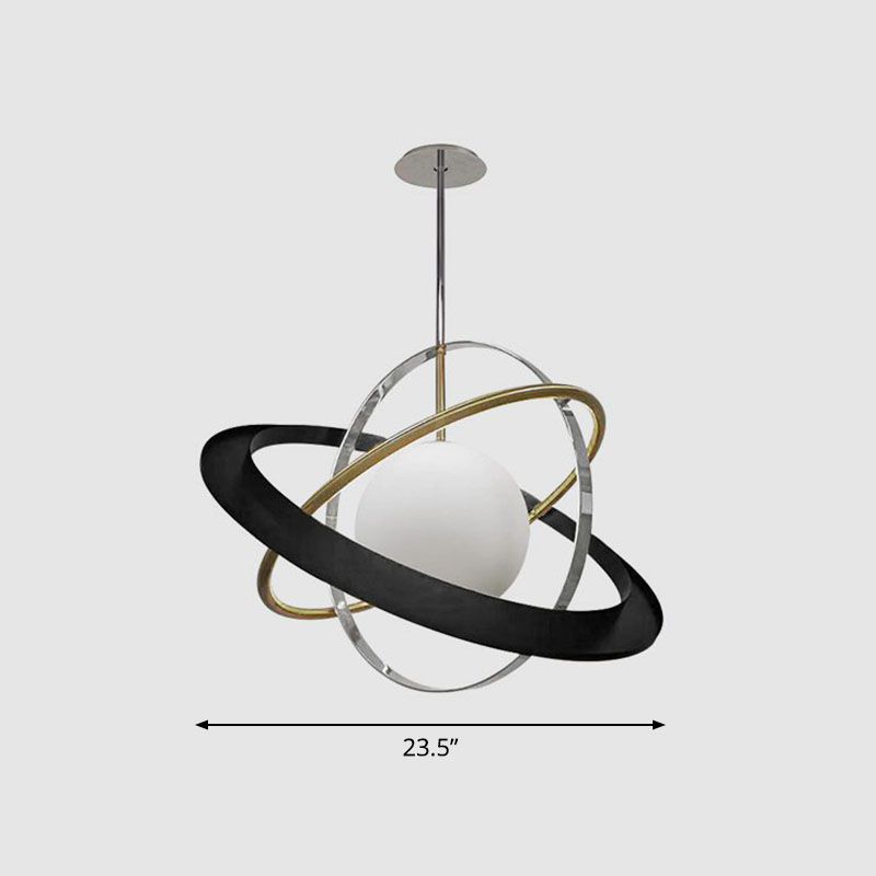 Postmoderne planeet hangende lamp Witte kogelglas 1 bol eetkamer plafondlicht