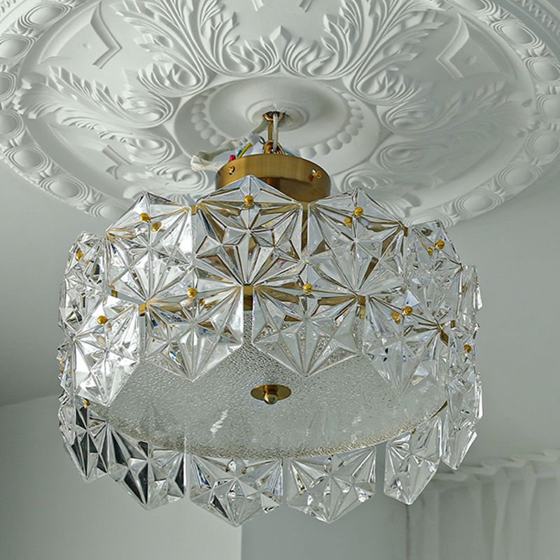 Plafon de forme ronde Mount de chasse moderne en fer moderne avec abat-jour en verre pour étudier