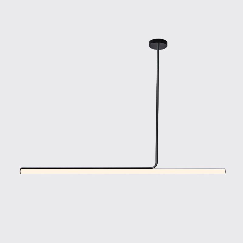 Simple Style Hanging Lamp 1-Light Linear Island Light Fixture for Kitchen