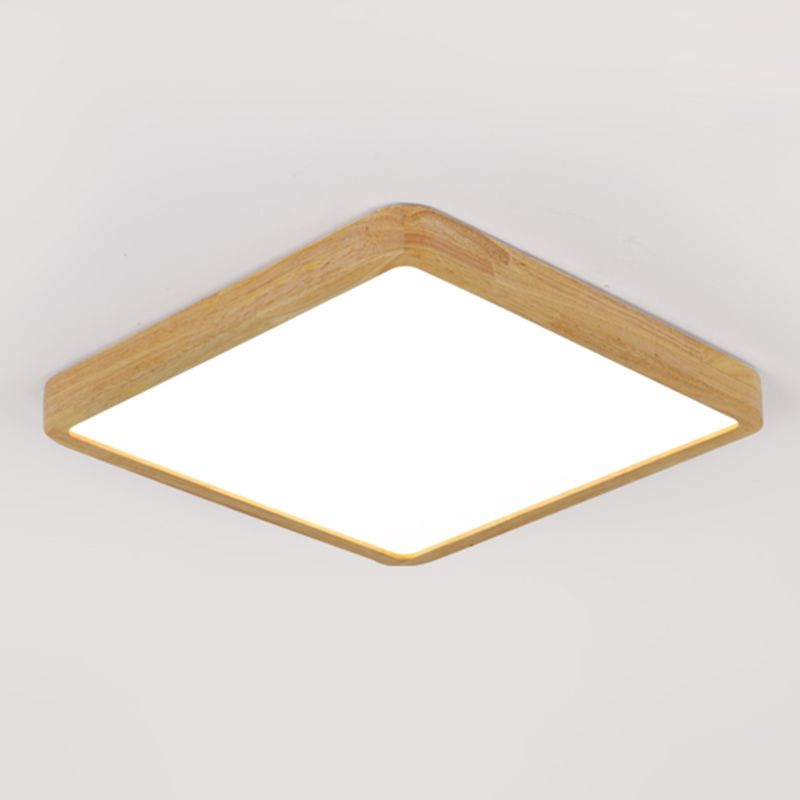 Lámpara empotrada para el hogar, marco de madera, luces de techo LED geométricas