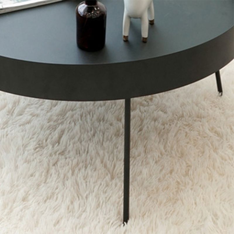 Mid-Century Modern Coffee Table with 4 Legs and Iron Round Top