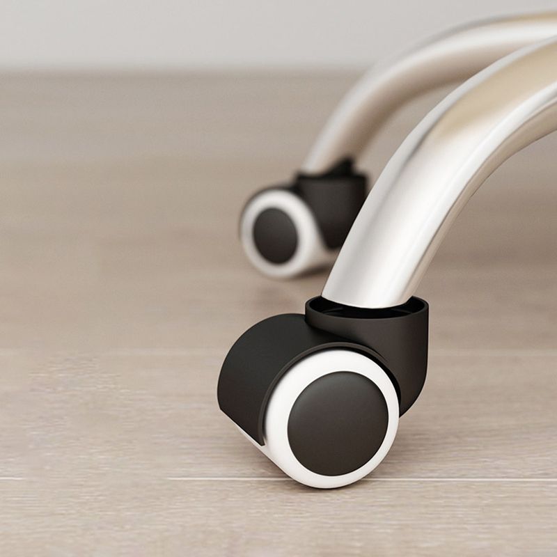 Contemporary Upholstered Office Chair with Padded Arms Leather Parsons Chair with Wheels