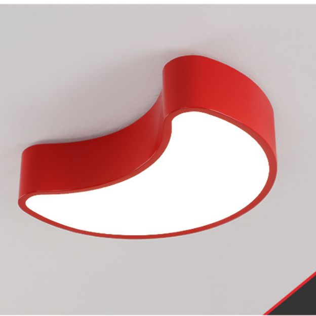 White/Red/Yellow Semi-Moon Ceiling Fixture Kids LED Acrylic Flush Mount Recessed Lighting for Leisure Area