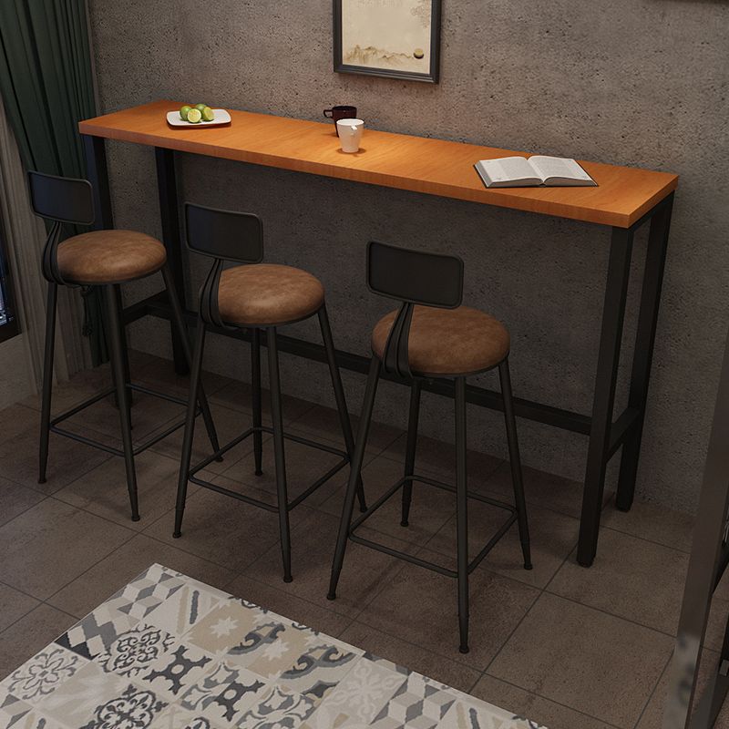 Industrial Rectangle Solid Wood Bar Table Set 1/3/4 Pieces Counter Table with High Stools