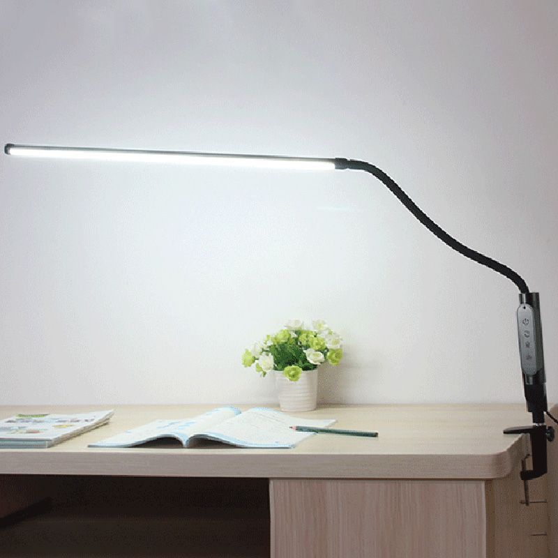 Style moderne linéaire lampe de nuit en métal 1 lumière de table lumineuse pour l'étude