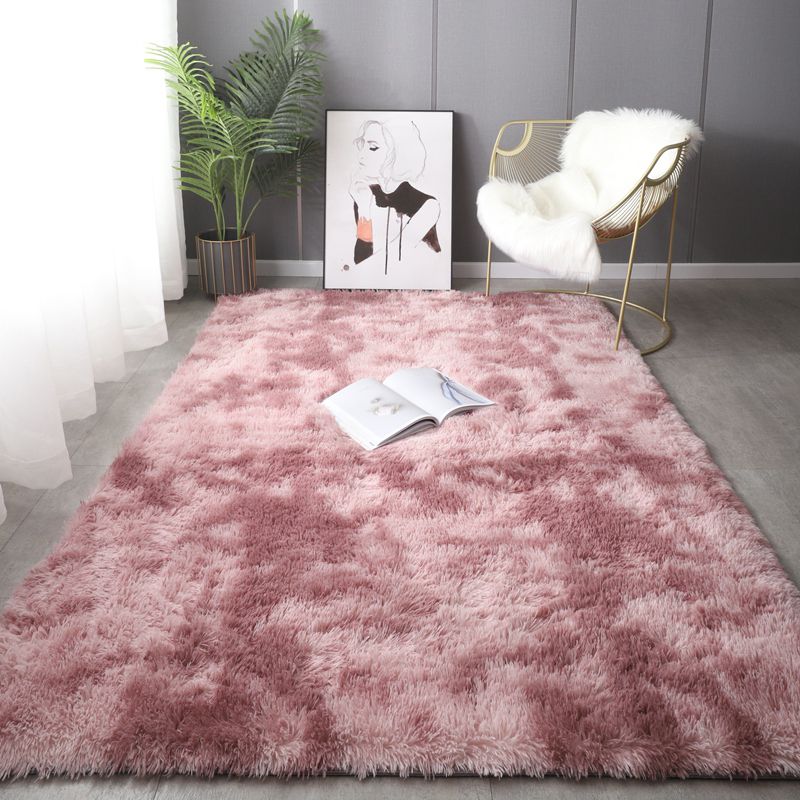 Nordic Living Room Rug Multi Color Plain Carpet Shag Anti-Slip Backing Machine Washable Rug
