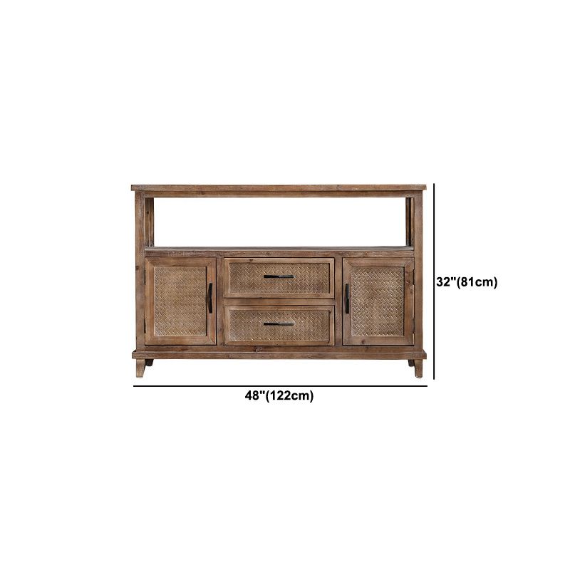 Industrial Wooden Cabinet with Doors and Drawers Distressed Wood Cabinet