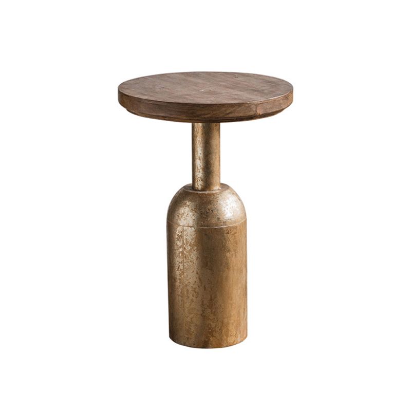 Round Pedestal Side Table French Rustic Side End Snack Table