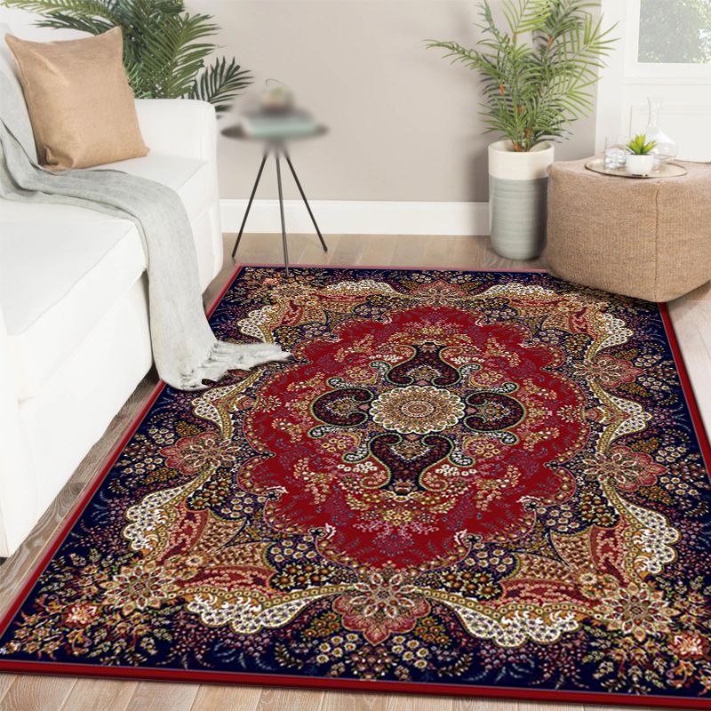 Shabby Chic Tribal Print Rug Retro Washable Carpet Polyester Anti-Slip Indoor Rug for Home Decor