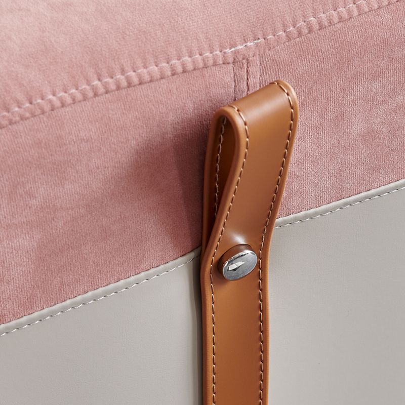 Colorblock Flannel Pouf Modern Simple Square Upholstered Ottoman