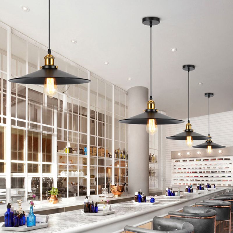 Industrial Style Cone Shape Pendant Lighting Metal 1 Light Pendant Light for Bedroom