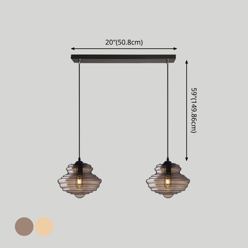 Pendant Modern Glass Spool Pendant Lighting for Dining Room Table