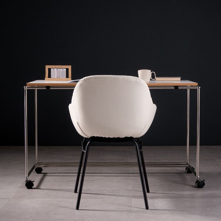 Faux Leather Dining Chair Industrial Style Wingback Arm Chair