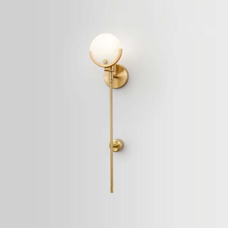 Nordic Metal Wall Light Round Shape 5" Wide Wall Sconce with Mica for Living Room