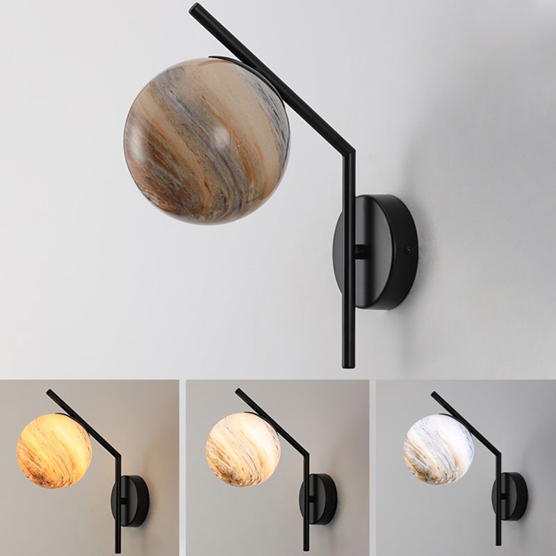 Modernist Wall Sconce Globe Glass Wall Light Fixture for Dining Room