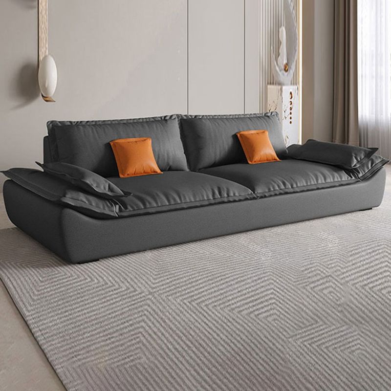 Contemporary Living Room Pillow Top Arm Sofa with 2 Pillows Seating