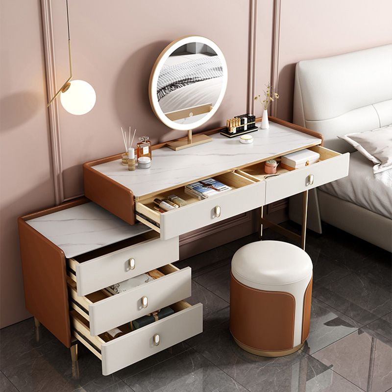 15" Wide Glam Make-up Vanity Wooden Dressing Table with Drawer