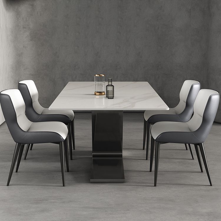 Rectangle Dining Set 1/4/5/7 Pieces Modern Sintered Stone Top Dinette Table Set