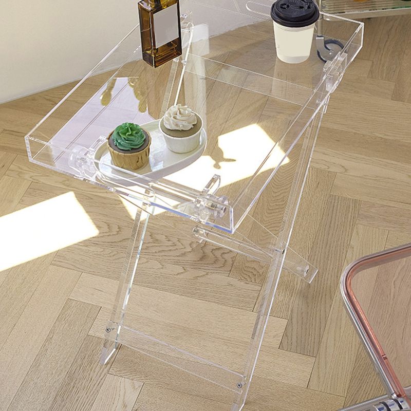 Rectangular Side Table Plastic Modernistic 20.1" W x 14.2" D x 24" H End Table