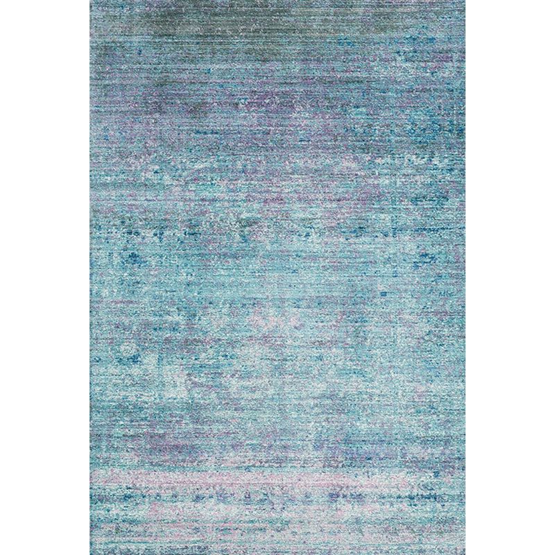 Simple Abstract Rug Blue Modern Rug Polyester Washable Pet Friendly Anti-Slip Carpet for Living Room