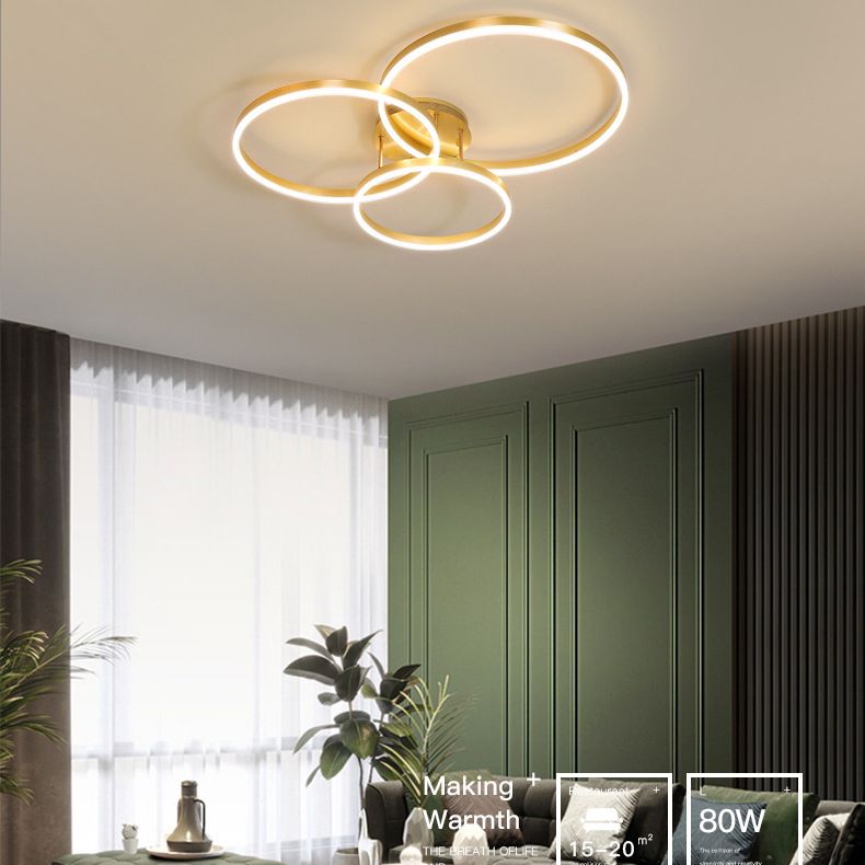 Metal Circle Ceiling Flush Mount Light Modern Style LED Gold Ceiling Light Fixture