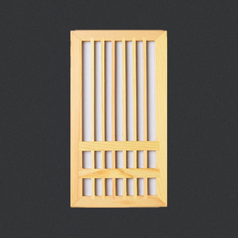 Wooden Wall Mount Light Modern Wall Sconce Lamp with Plastic Shade for Living Room