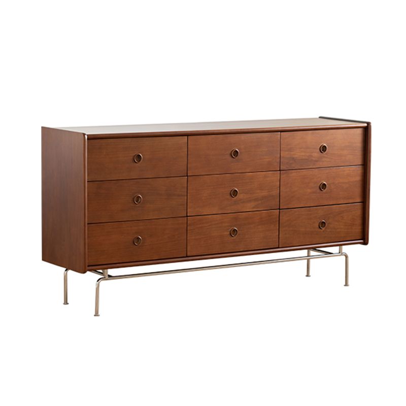 Minimalism Brown Accent Chest Rectangle Chest with Drawers for Living Room