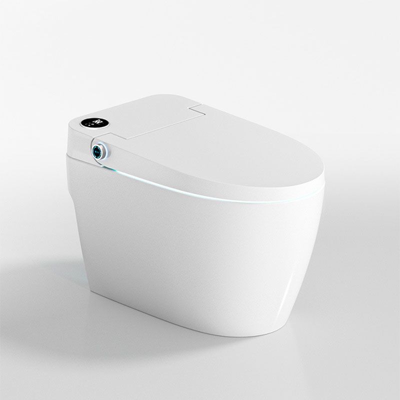 Modern White Skirted Toilet Bowl All-In-One Toilet with Seat for Bathroom